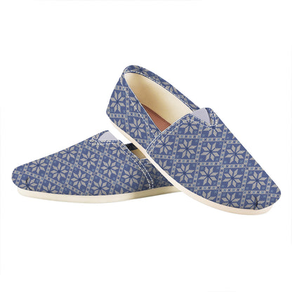 Snowflakes Knitted Pattern Print Casual Shoes