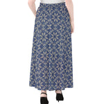 Snowflakes Knitted Pattern Print Chiffon Maxi Skirt