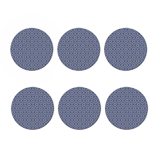 Snowflakes Knitted Pattern Print Coaster Set