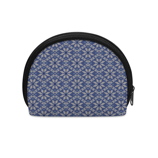 Snowflakes Knitted Pattern Print Coin Purse