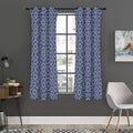 Snowflakes Knitted Pattern Print Grommet Curtain Panels