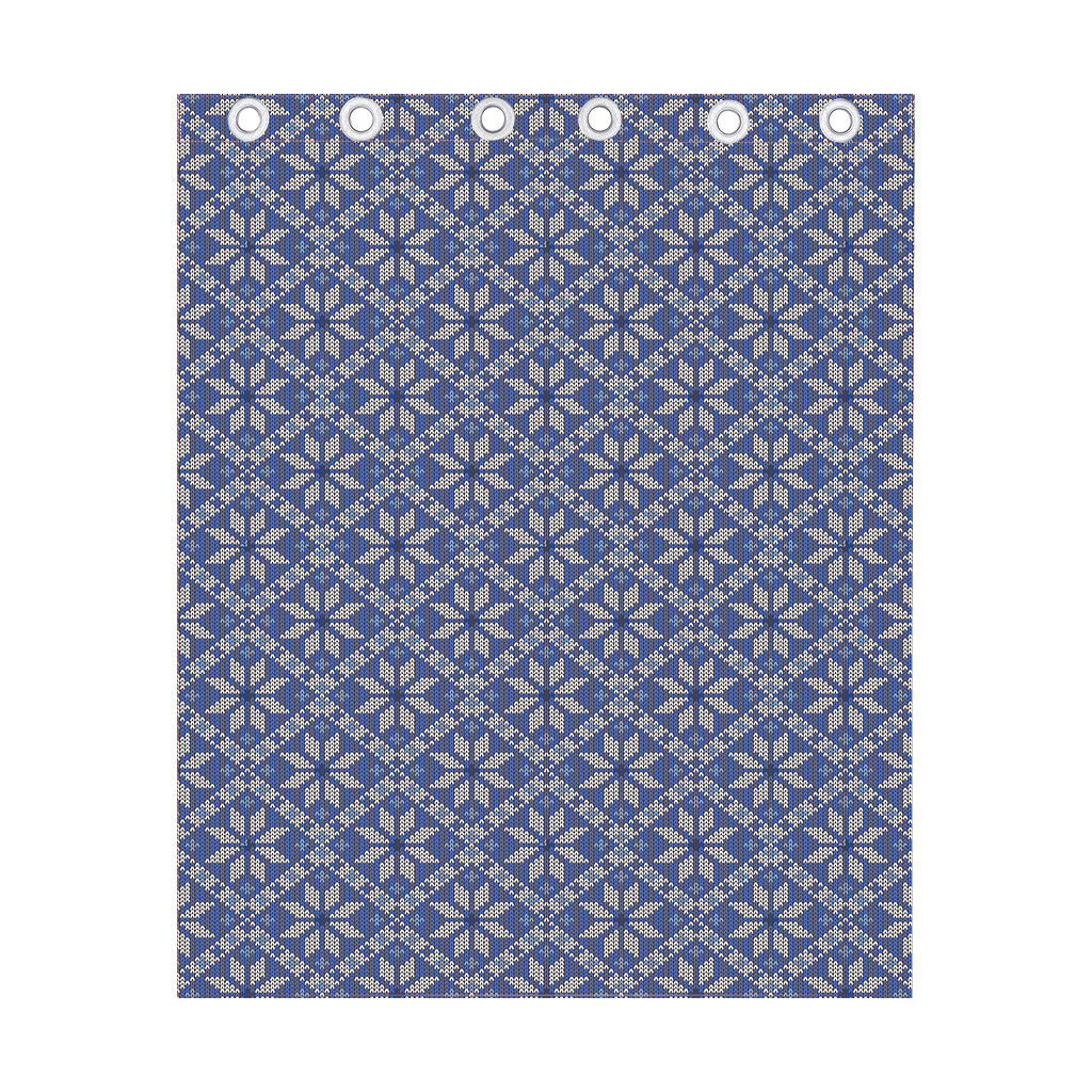 Snowflakes Knitted Pattern Print Curtain