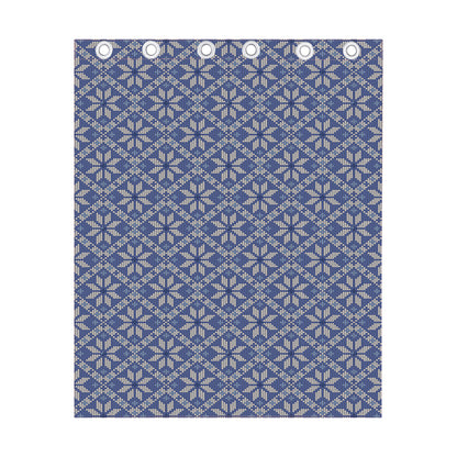 Snowflakes Knitted Pattern Print Curtain