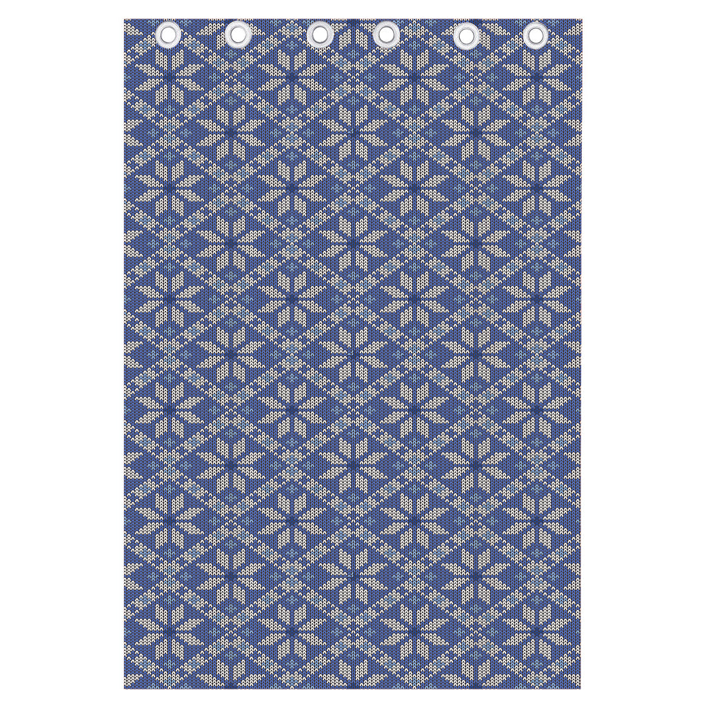 Snowflakes Knitted Pattern Print Curtain