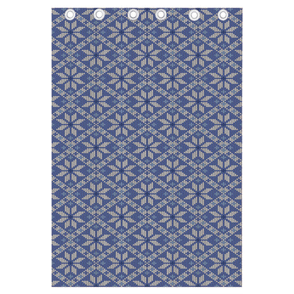 Snowflakes Knitted Pattern Print Curtain