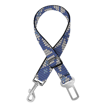Snowflakes Knitted Pattern Print Dog Seat Belt