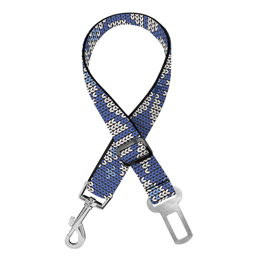 Snowflakes Knitted Pattern Print Dog Seat Belt