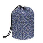 Snowflakes Knitted Pattern Print Drawstring Makeup Bag