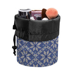 Snowflakes Knitted Pattern Print Drawstring Makeup Bag