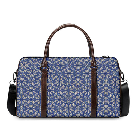 Snowflakes Knitted Pattern Print Duffle Bag