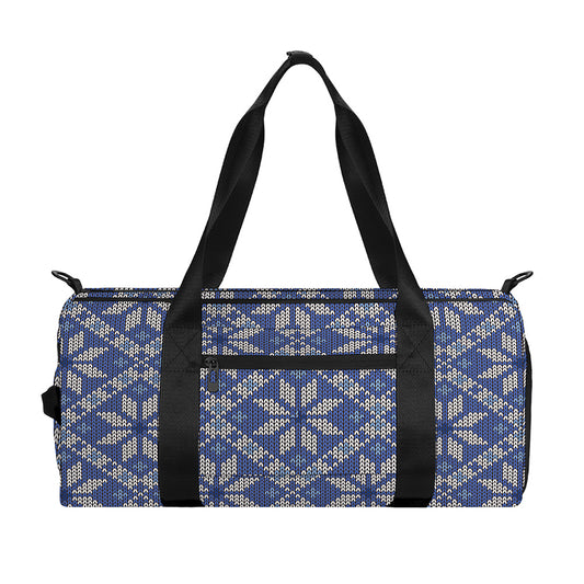 Snowflakes Knitted Pattern Print Gym Bag
