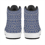 Snowflakes Knitted Pattern Print High Top Leather Sneakers