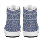 Snowflakes Knitted Pattern Print High Top Leather Sneakers