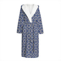 Snowflakes Knitted Pattern Print Hooded Bathrobe
