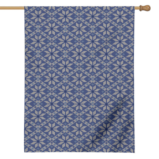 Snowflakes Knitted Pattern Print House Flag