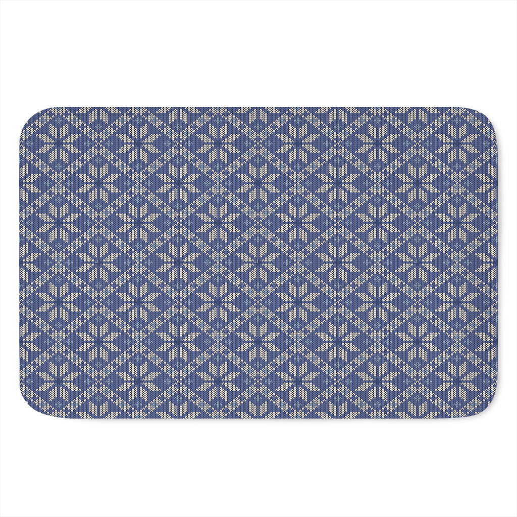 Snowflakes Knitted Pattern Print Indoor Door Mat