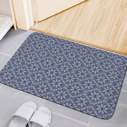 Snowflakes Knitted Pattern Print Indoor Door Mat