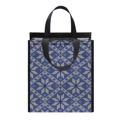 Snowflakes Knitted Pattern Print Insulated Lunch Tote