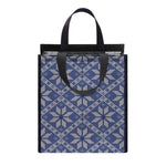 Snowflakes Knitted Pattern Print Insulated Lunch Tote
