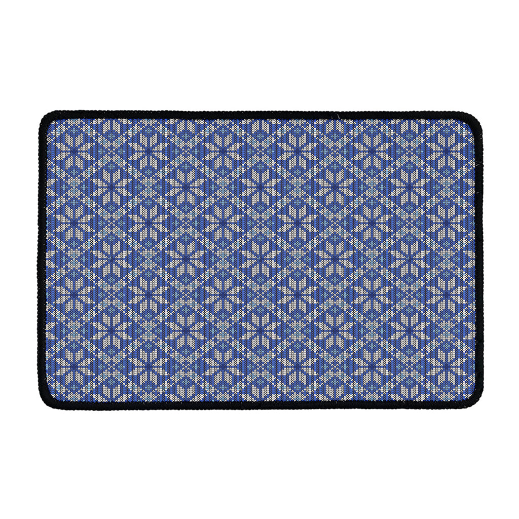Snowflakes Knitted Pattern Print Kitchen Mat
