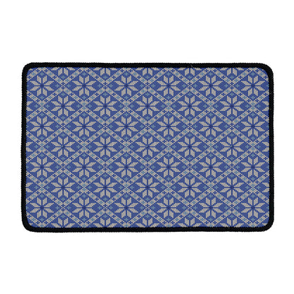 Snowflakes Knitted Pattern Print Kitchen Mat