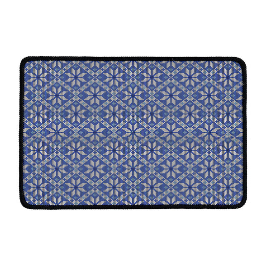 Snowflakes Knitted Pattern Print Kitchen Mat