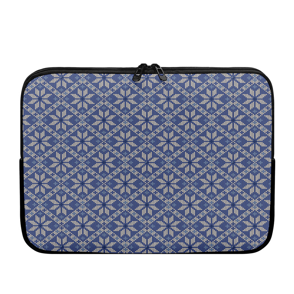 Snowflakes Knitted Pattern Print Laptop Sleeve