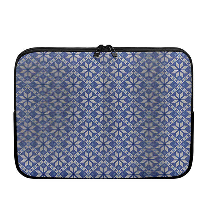 Snowflakes Knitted Pattern Print Laptop Sleeve