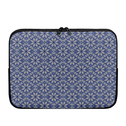 Snowflakes Knitted Pattern Print Laptop Sleeve
