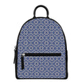 Snowflakes Knitted Pattern Print Leather Backpack