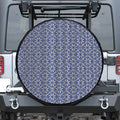 Snowflakes Knitted Pattern Print Leather Spare Tire Cover