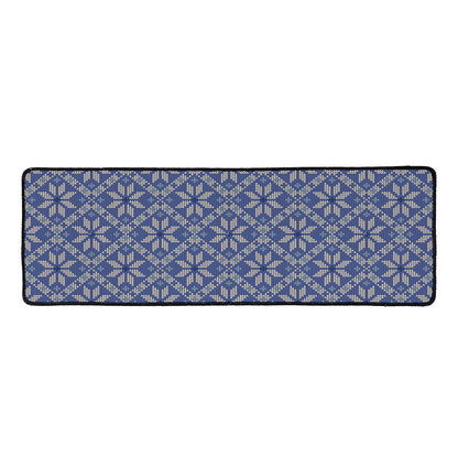 Snowflakes Knitted Pattern Print Long Kitchen Mat