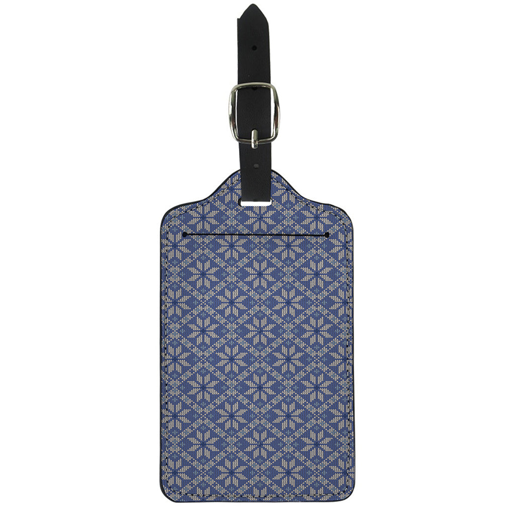 Snowflakes Knitted Pattern Print Luggage Tag