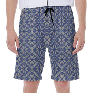 Snowflakes Knitted Pattern Print Men's Beach Shorts