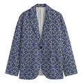 Snowflakes Knitted Pattern Print Men's Blazer