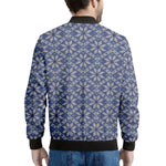 Snowflakes Knitted Pattern Print Men's Bomber Jacket