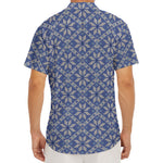 Snowflakes Knitted Pattern Print Men's Deep V-Neck Shirt