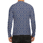 Snowflakes Knitted Pattern Print Men's Long Sleeve Rash Guard