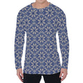 Snowflakes Knitted Pattern Print Men's Long Sleeve T-Shirt