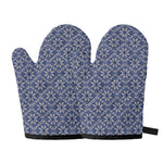 Snowflakes Knitted Pattern Print Oven Mitts