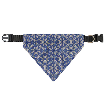 Snowflakes Knitted Pattern Print Over The Collar Dog Bandana