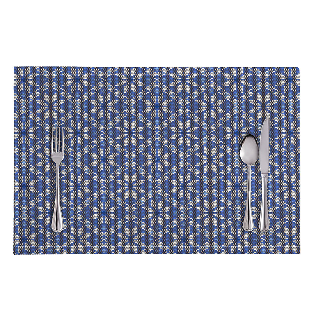 Snowflakes Knitted Pattern Print Placemat
