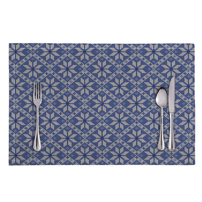 Snowflakes Knitted Pattern Print Placemat