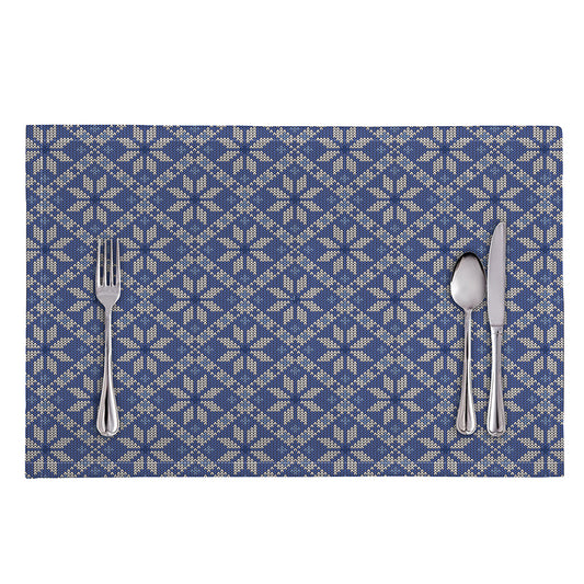 Snowflakes Knitted Pattern Print Placemat