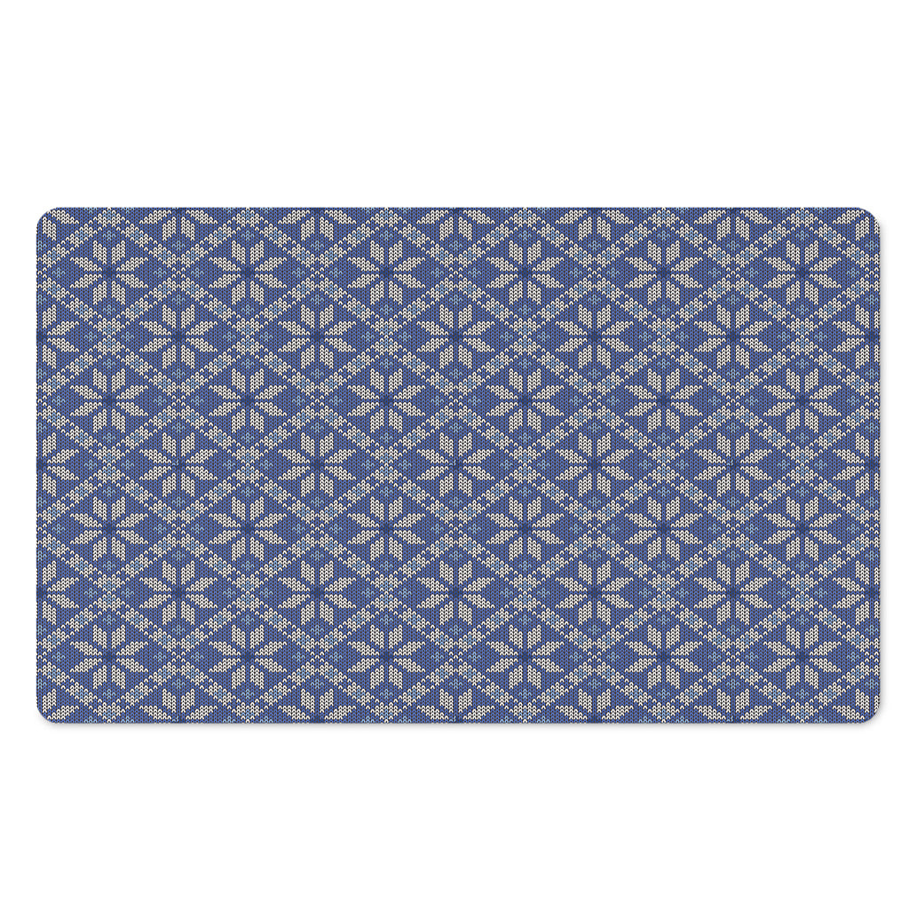 Snowflakes Knitted Pattern Print Polyester Doormat