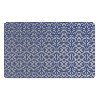 Snowflakes Knitted Pattern Print Polyester Doormat