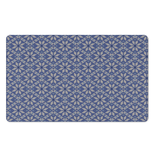 Snowflakes Knitted Pattern Print Polyester Doormat