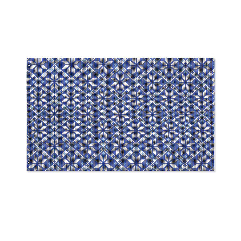 Snowflakes Knitted Pattern Print Polyester Flag