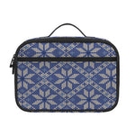 Snowflakes Knitted Pattern Print Portable Lunch Bag