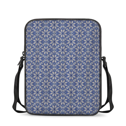 Snowflakes Knitted Pattern Print Rectangular Crossbody Bag